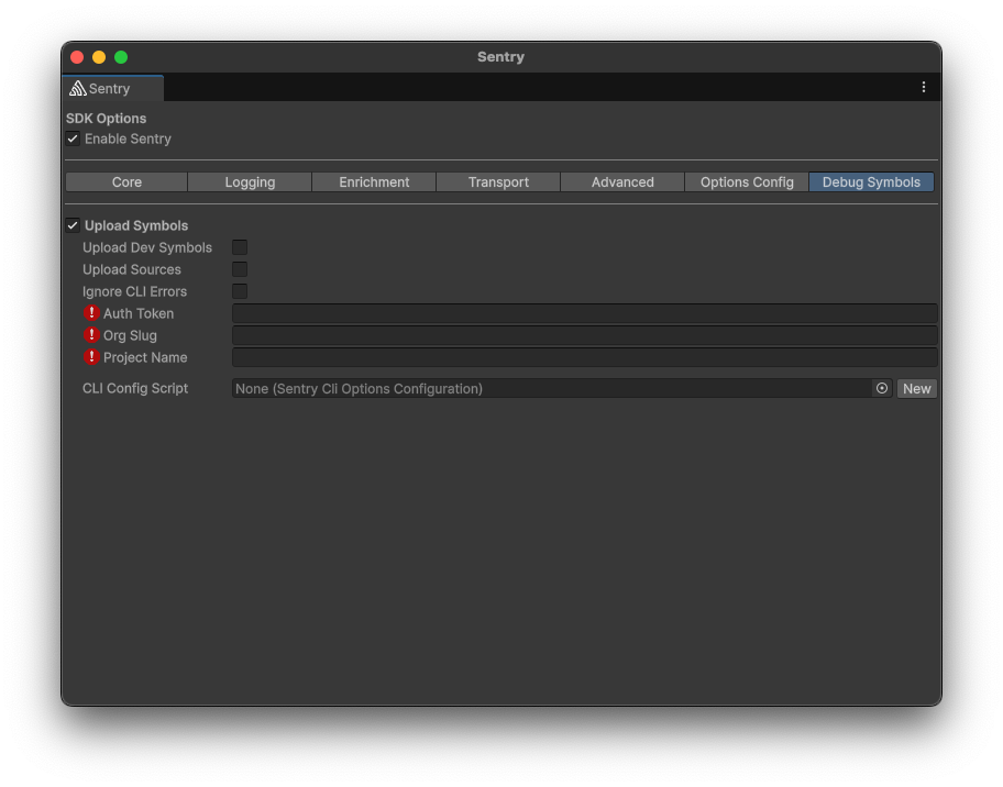 Options Configuration