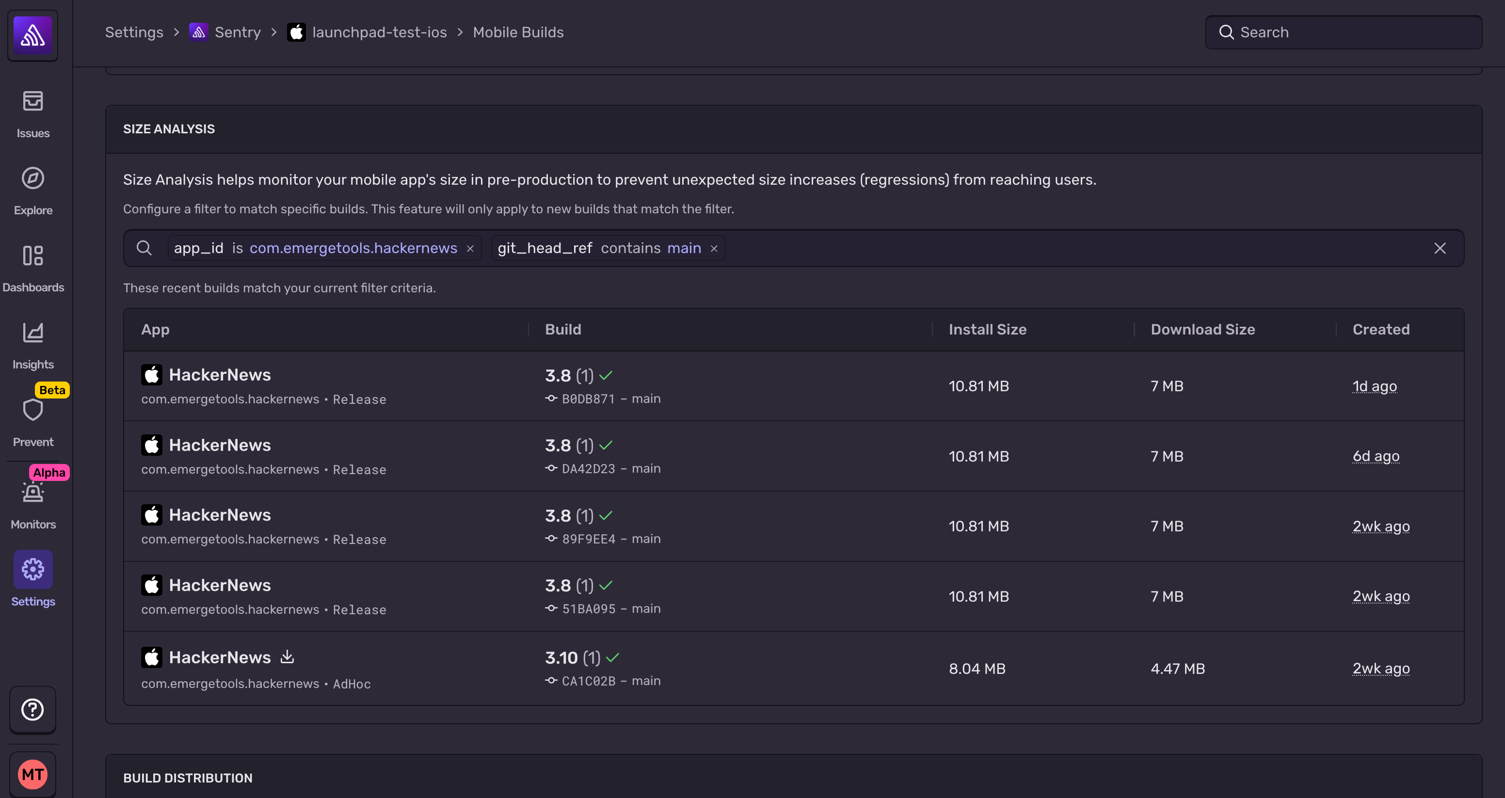 Example Filter for specific bundle + branch