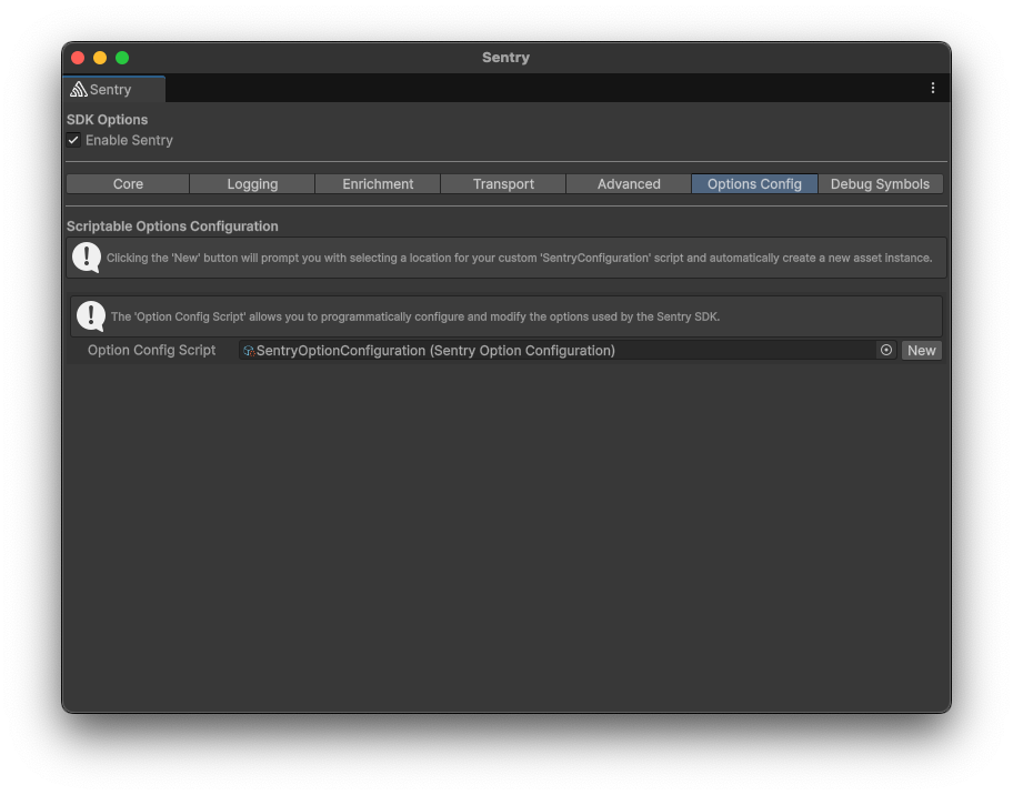 Options Configuration